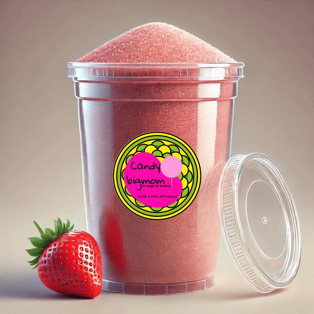 Sucre Spécial Barbe à Papa Goût Fraise 1Kg – Qualité Professionnelle - Candy Bigmom