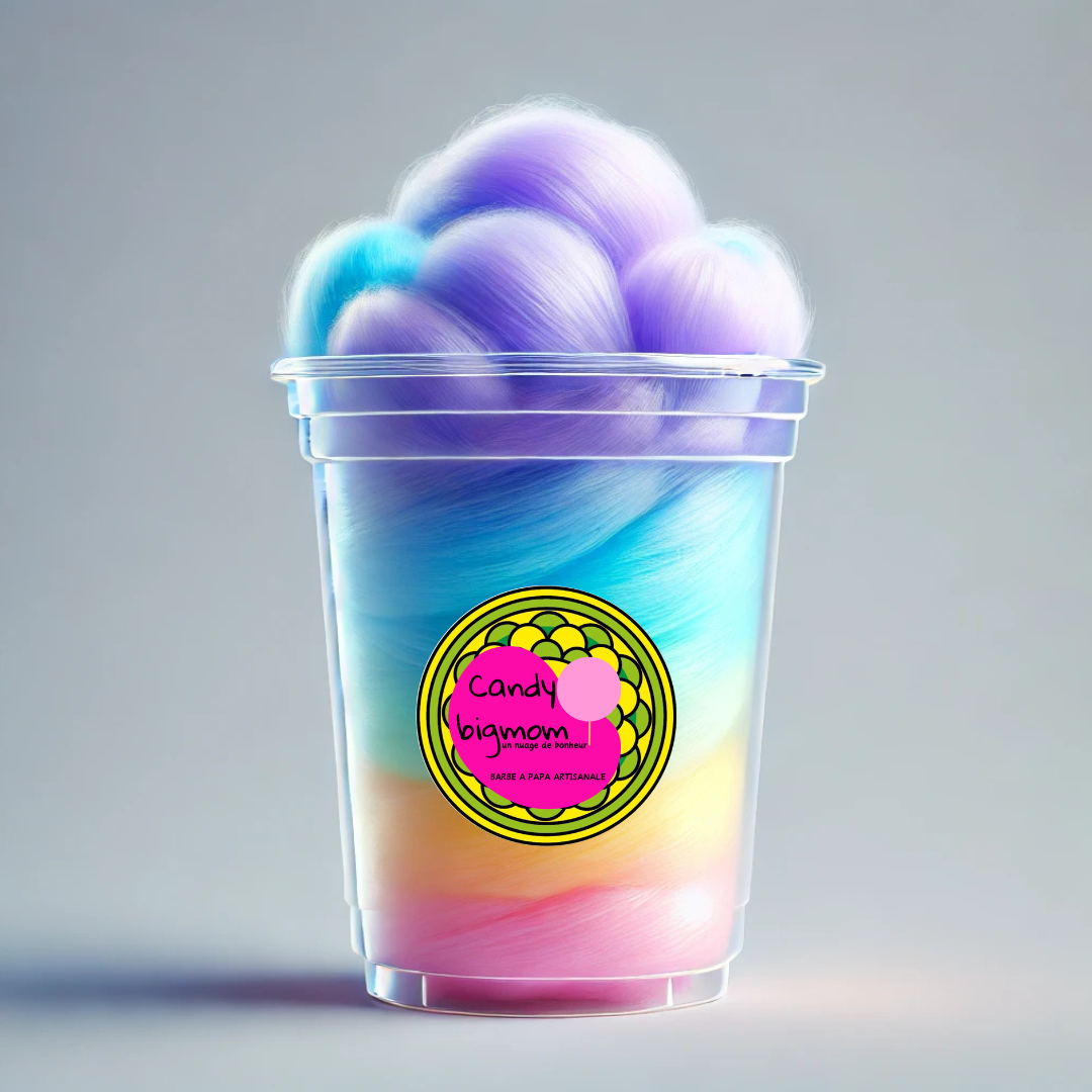 Pot Barbe à Papa Arc en ciel - Candy Bigmom