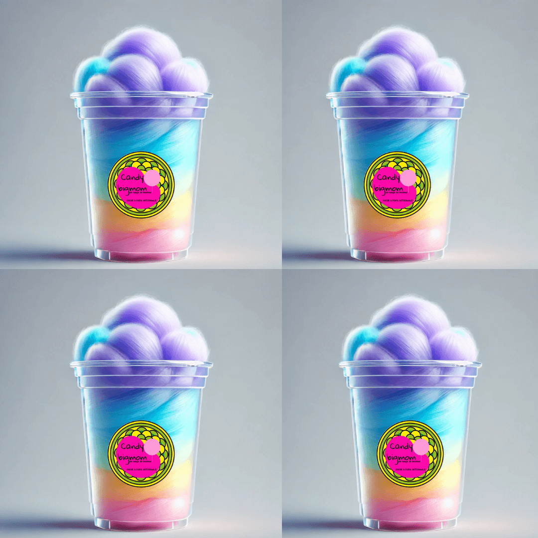 Grossiste Barbe à papa arc en ciel en Pot - Candy Bigmom