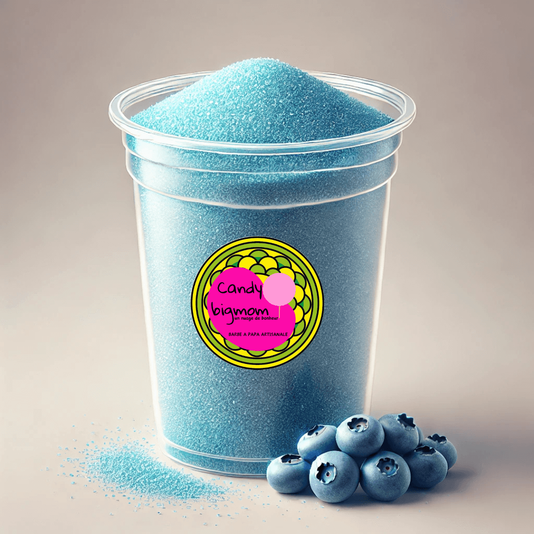 Sucre Spécial Barbe à Papa Goût Myrtille 1Kg – Qualité Professionnelle - Candy Bigmom