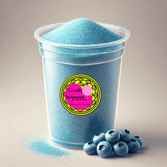 Sucre Spécial Barbe à Papa Goût Myrtille 1Kg – Qualité Professionnelle - Candy Bigmom
